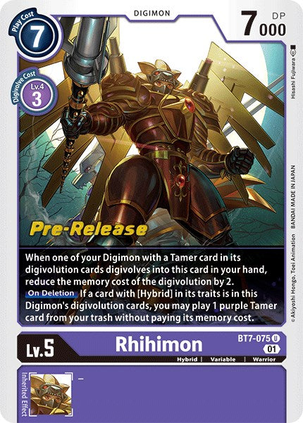 Rhihimon [BT7-075] [Next Adventure Pre-Release Cards] | Play N Trade Winnipeg