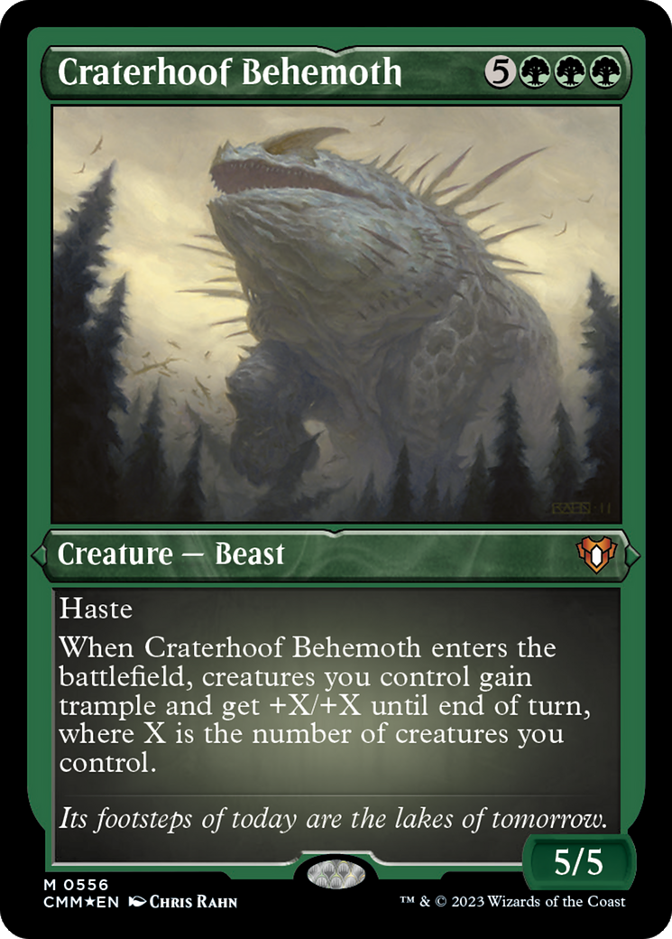 Craterhoof Behemoth (Foil Etched) [Commander Masters] | Play N Trade Winnipeg