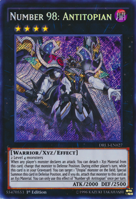 Number 98: Antitopian [DRL3-EN027] Secret Rare | Play N Trade Winnipeg