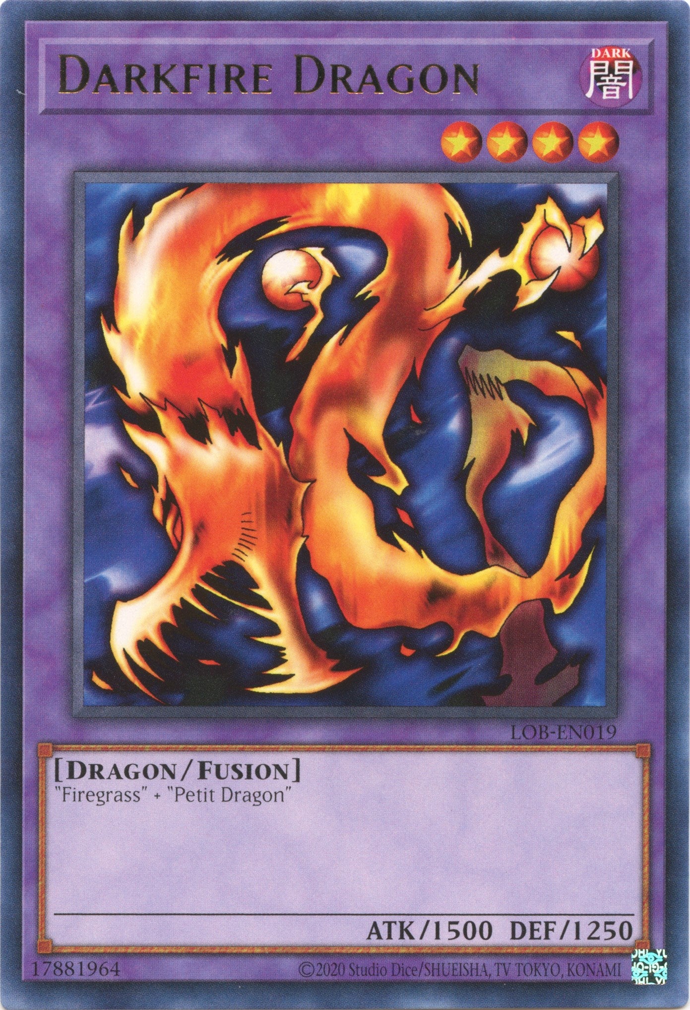 Darkfire Dragon (25th Anniversary) [LOB-EN019] Rare | Play N Trade Winnipeg