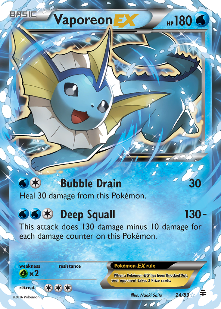 Vaporeon EX (24/83) [XY: Generations] | Play N Trade Winnipeg