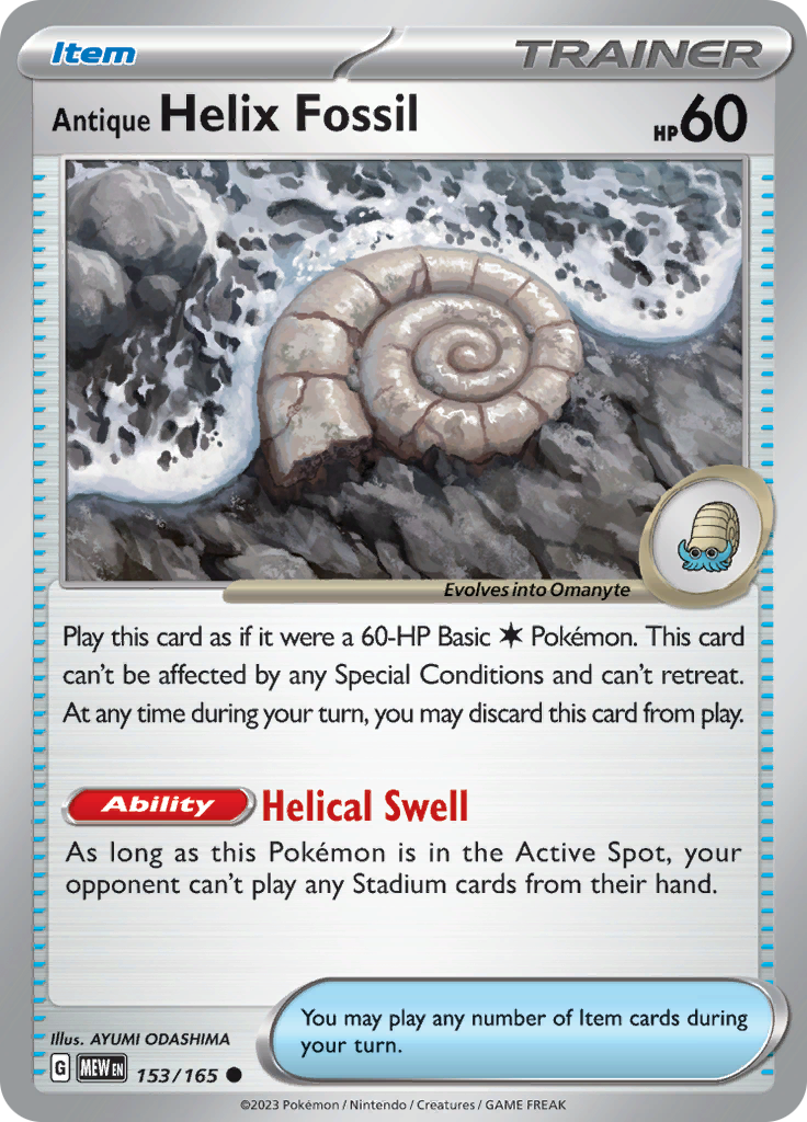 Antique Helix Fossil (153/165) [Scarlet & Violet: 151] | Play N Trade Winnipeg