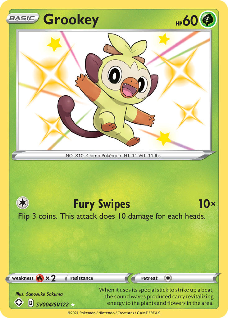 Grookey (SV004/SV122) [Sword & Shield: Shining Fates] | Play N Trade Winnipeg