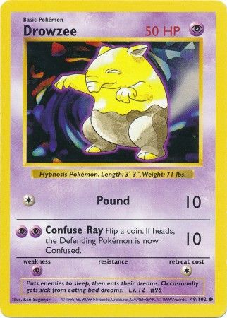 Drowzee (49/102) [Base Set Shadowless Unlimited] | Play N Trade Winnipeg