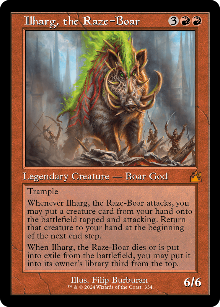 Ilharg, the Raze-Boar (Retro Frame) [Ravnica Remastered] | Play N Trade Winnipeg