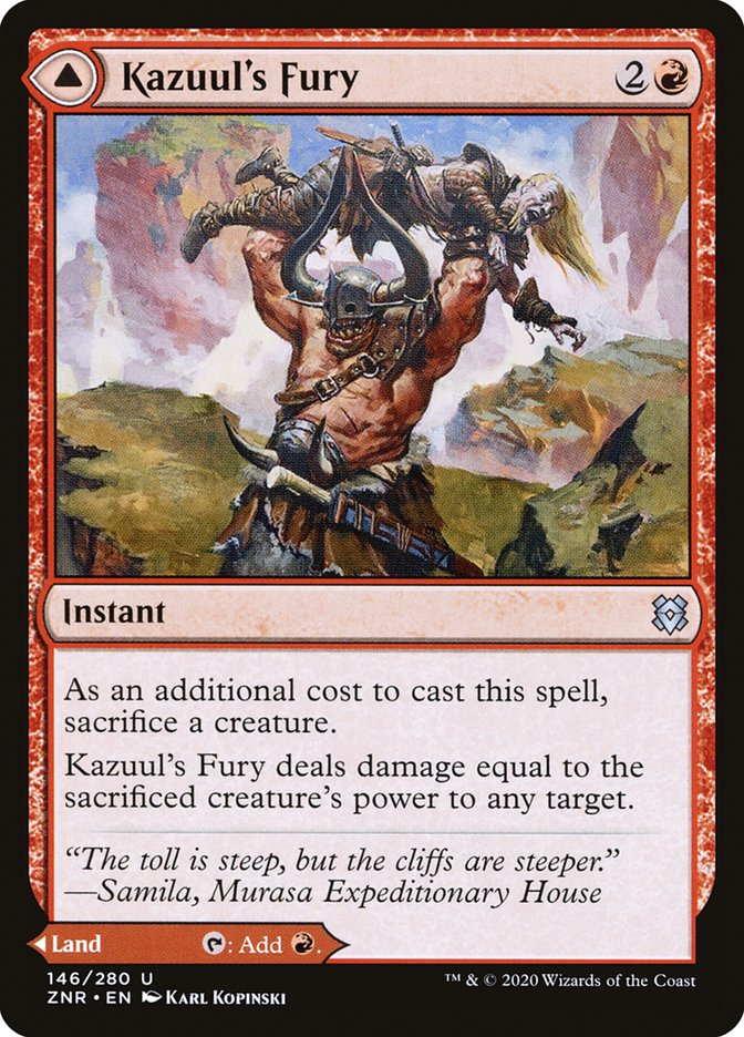 Kazuul's Fury // Kazuul's Cliffs [Zendikar Rising] | Play N Trade Winnipeg