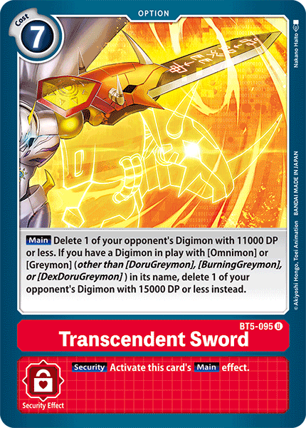 Transcendent Sword [BT5-095] [Battle of Omni] | Play N Trade Winnipeg