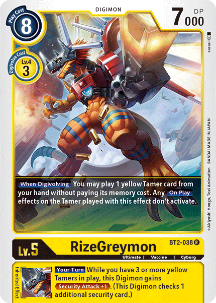 RizeGreymon [BT2-038] [Release Special Booster Ver.1.5] | Play N Trade Winnipeg