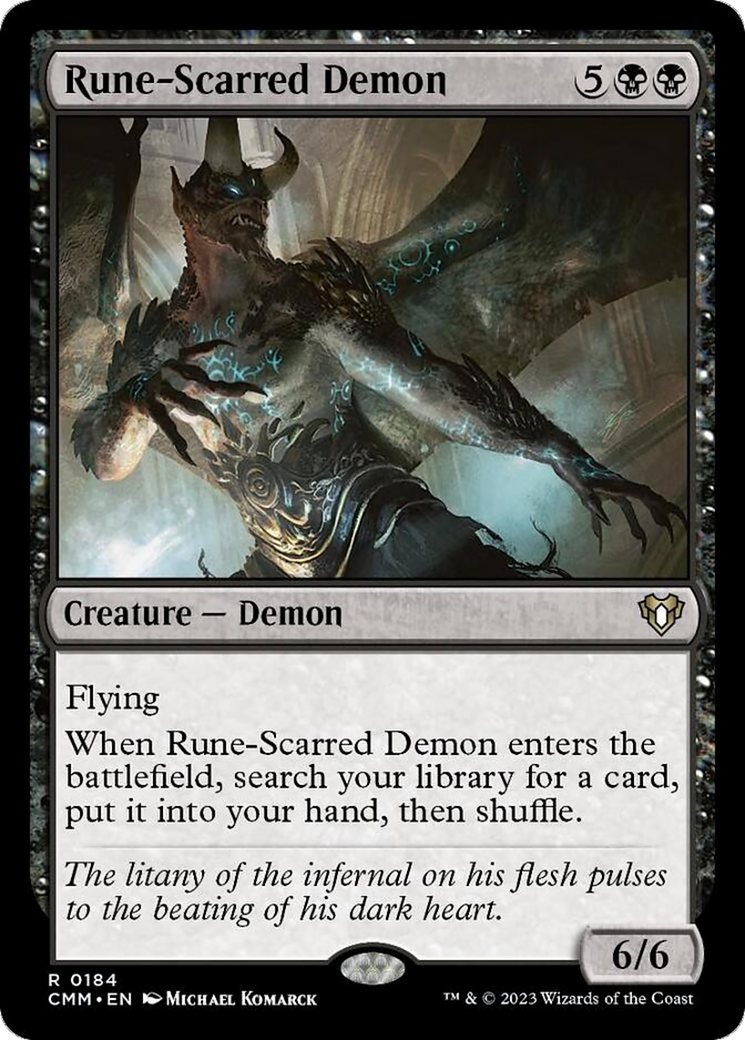 Rune-Scarred Demon [Commander Masters] | Play N Trade Winnipeg