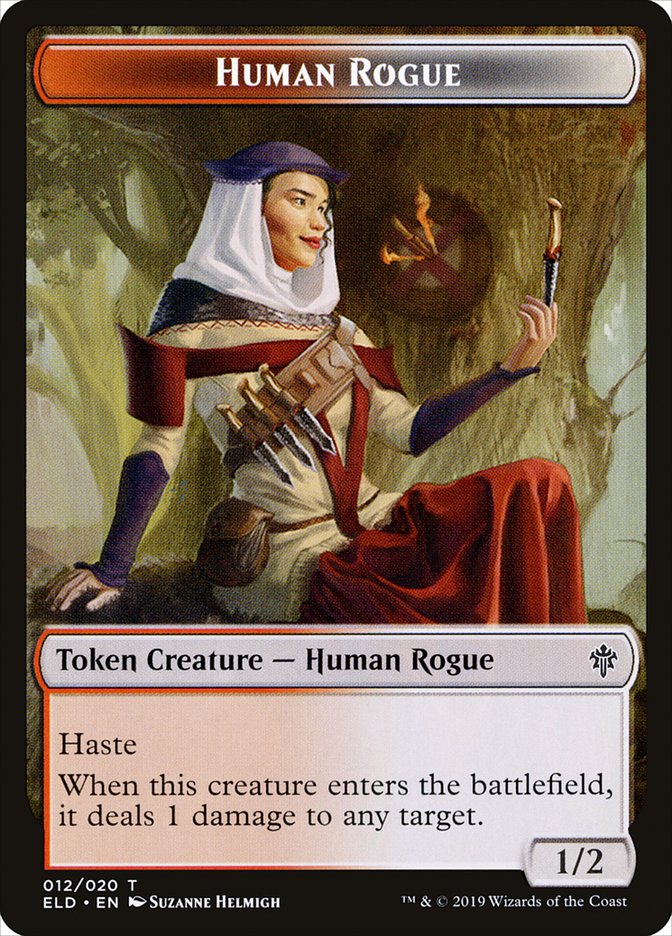 Human Rogue [Throne of Eldraine Tokens] | Play N Trade Winnipeg