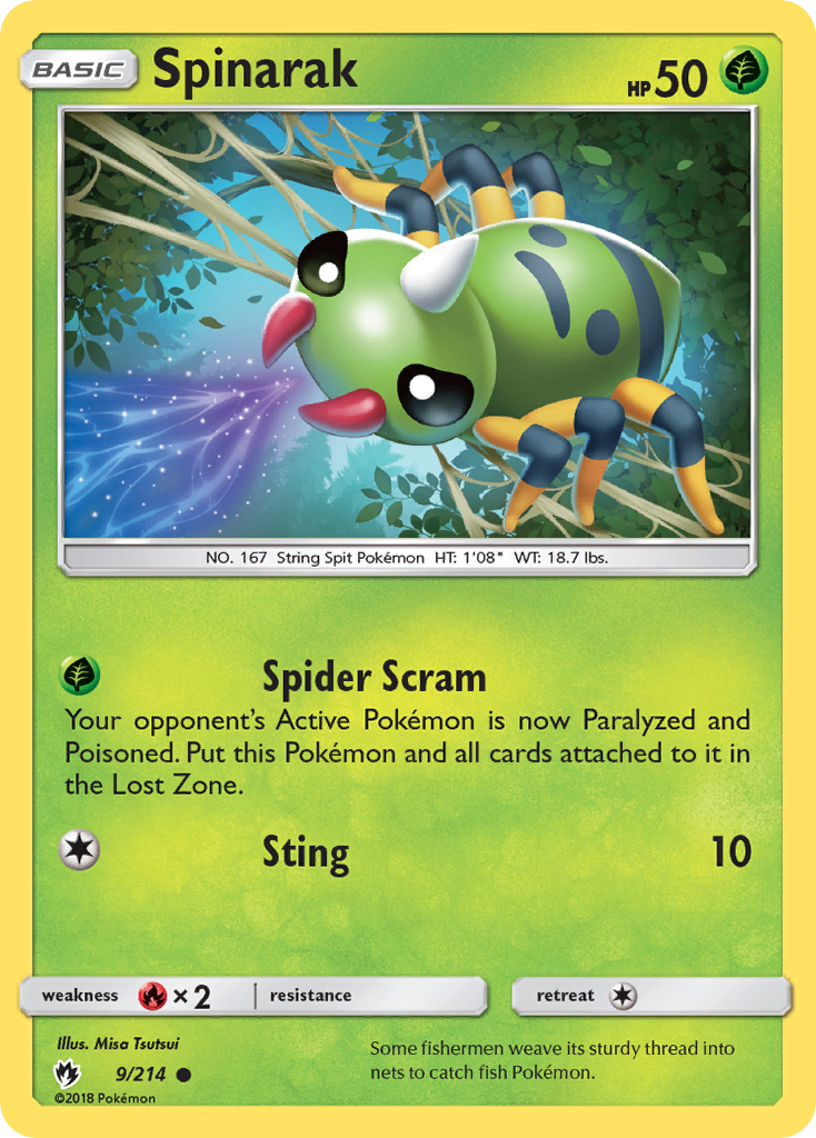 Spinarak (9/214) [Sun & Moon: Lost Thunder] | Play N Trade Winnipeg