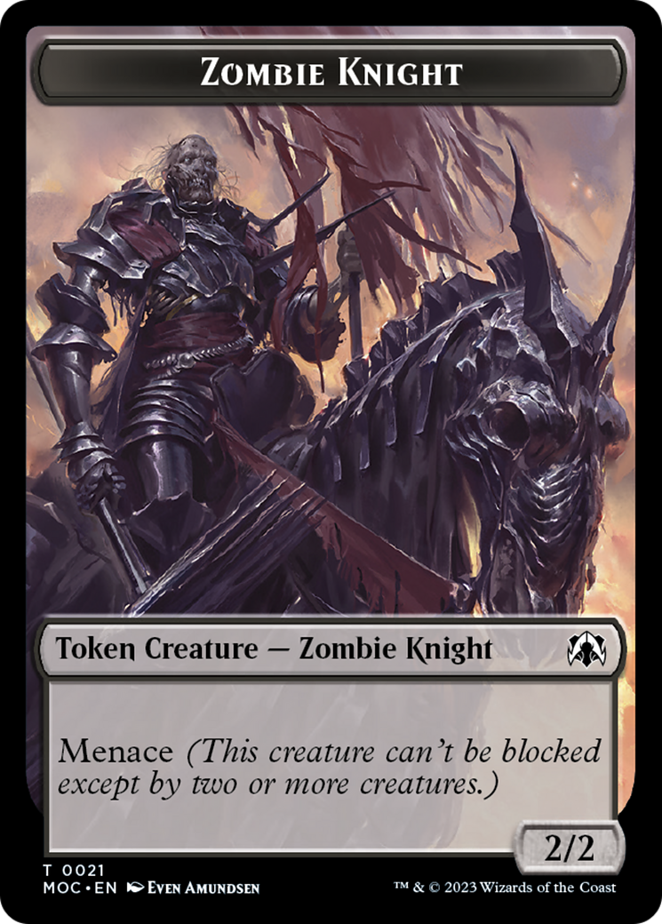 Zombie Knight // Human (6) Double-Sided Token [March of the Machine Commander Tokens] | Play N Trade Winnipeg