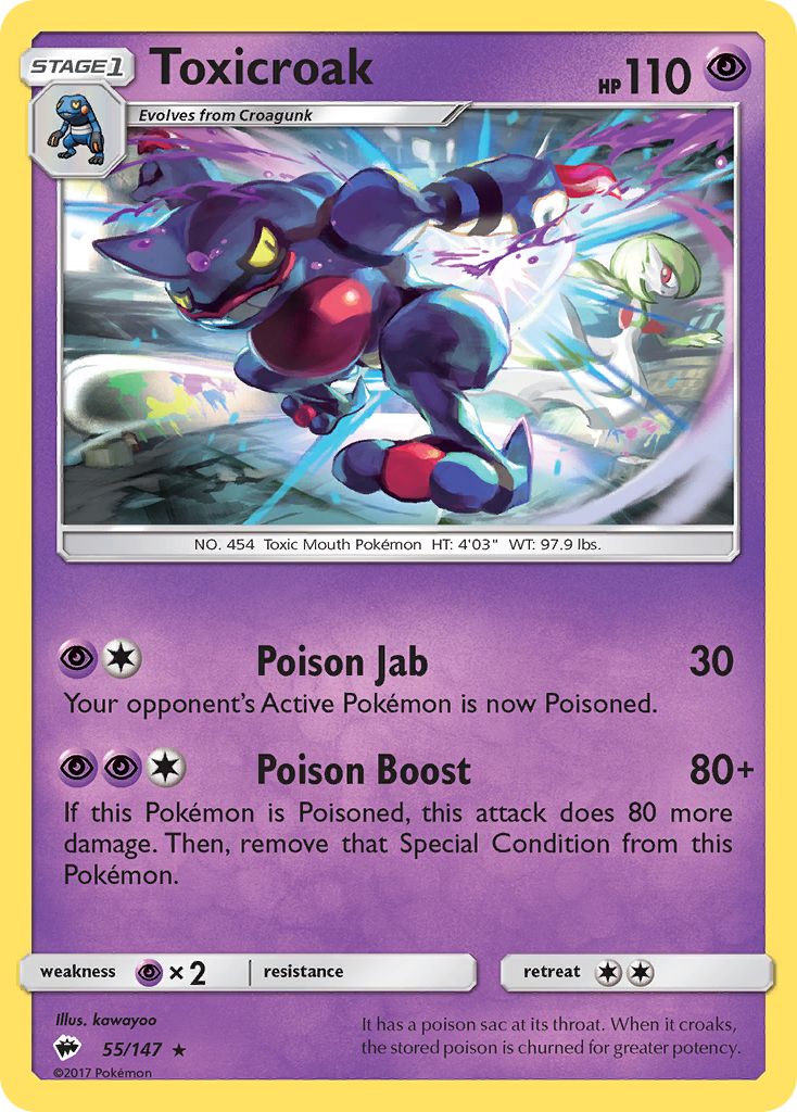 Toxicroak (55/147) [Sun & Moon: Burning Shadows] | Play N Trade Winnipeg