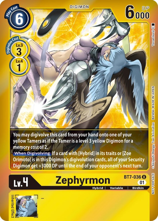 Zephyrmon [BT7-036] (Event Pack 3) [Next Adventure Promos] | Play N Trade Winnipeg