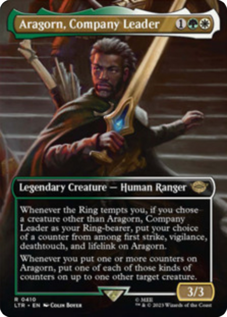 Aragorn, Company Leader (Borderless Alternate Art) [The Lord of the Rings: Tales of Middle-Earth] | Play N Trade Winnipeg