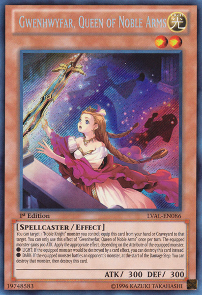 Gwenhwyfar, Queen of Noble Arms [LVAL-EN086] Secret Rare | Play N Trade Winnipeg