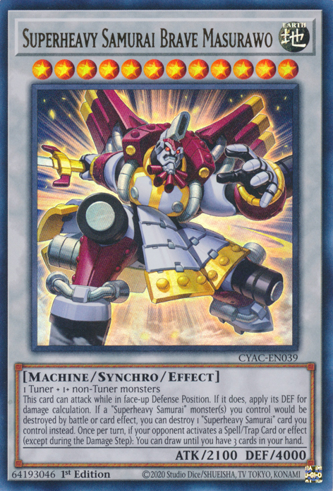 Superheavy Samurai Brave Masurawo [CYAC-EN039] Ultra Rare | Play N Trade Winnipeg
