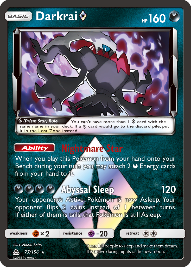 Darkrai (77/156) (Prism Star) [Sun & Moon: Ultra Prism] | Play N Trade Winnipeg