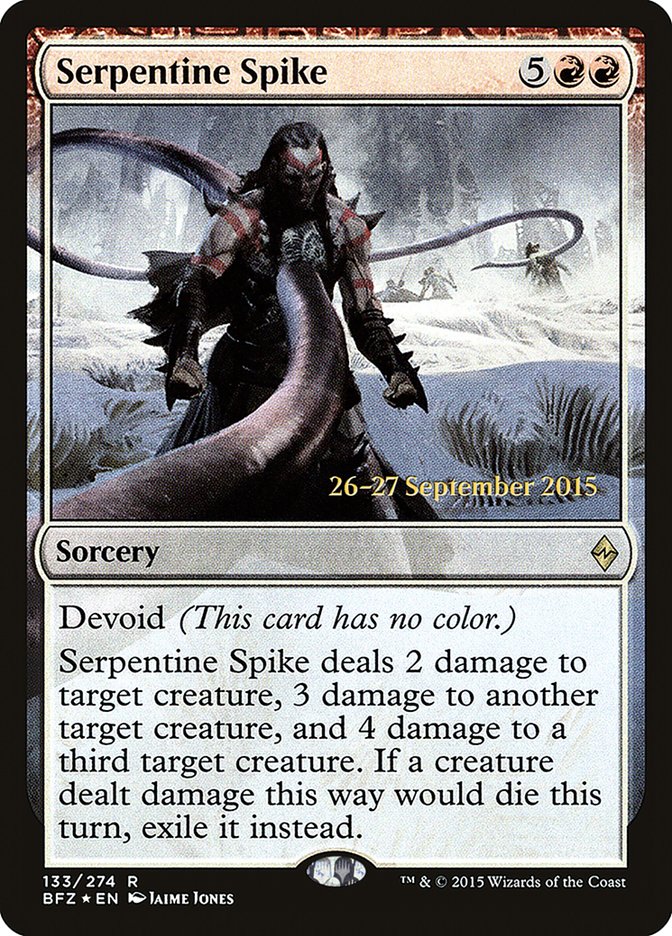 Serpentine Spike  [Battle for Zendikar Prerelease Promos] | Play N Trade Winnipeg