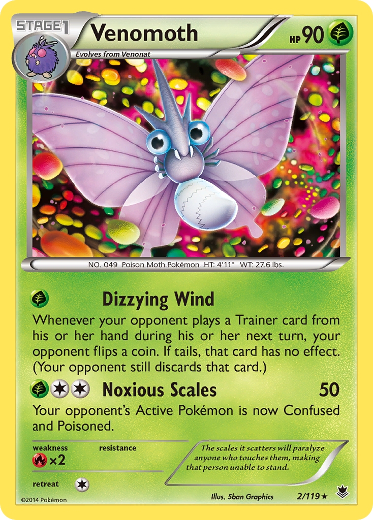 Venomoth (2/119) [XY: Phantom Forces] | Play N Trade Winnipeg