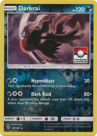 Darkrai (87/147) (League Promo) [Sun & Moon: Burning Shadows] | Play N Trade Winnipeg