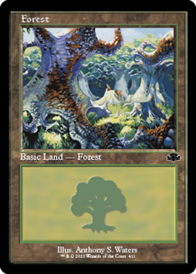 Forest (411) (Retro) [Dominaria Remastered] | Play N Trade Winnipeg