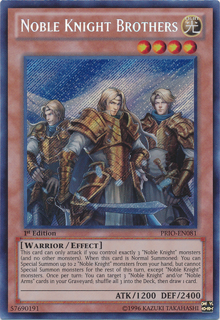 Noble Knight Brothers [PRIO-EN081] Secret Rare | Play N Trade Winnipeg