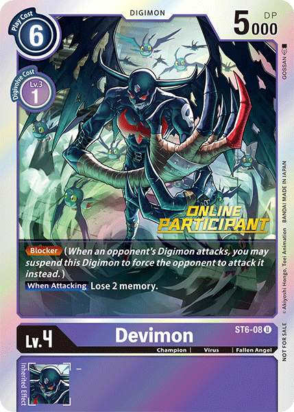 Devimon [ST6-08] (Online Participant) [Starter Deck: Venomous Violet Promos] | Play N Trade Winnipeg