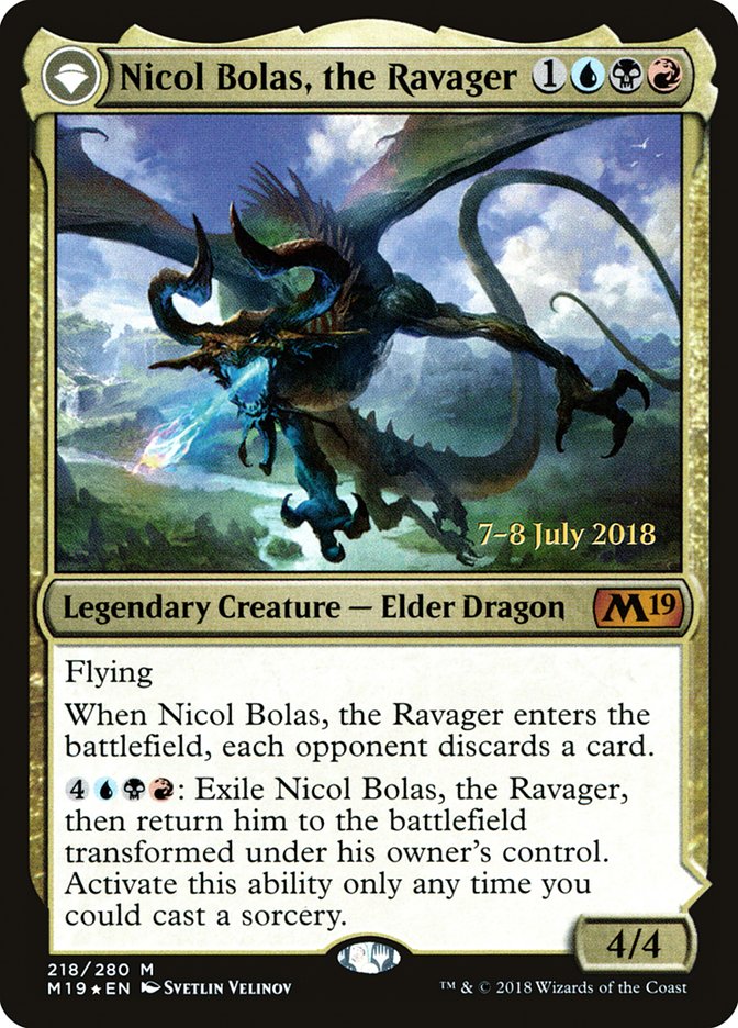 Nicol Bolas, the Ravager // Nicol Bolas, the Arisen  [Core Set 2019 Prerelease Promos] | Play N Trade Winnipeg