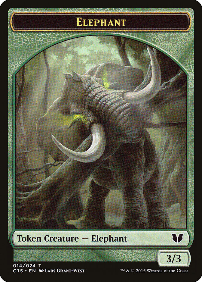 Elephant // Saproling Double-Sided Token [Commander 2015 Tokens] | Play N Trade Winnipeg