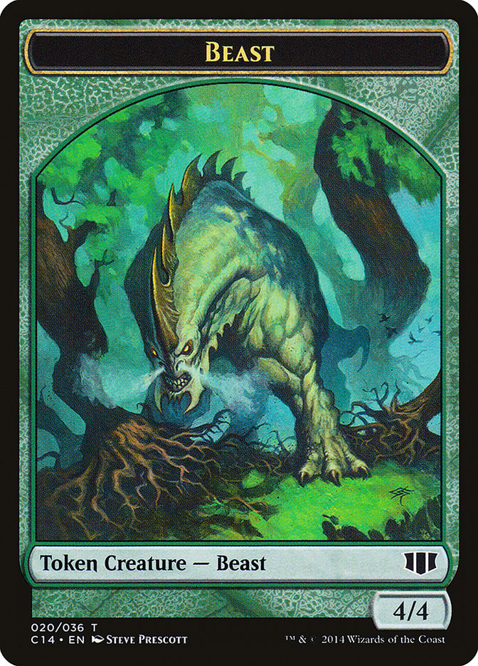 Elf Druid // Beast (020/036) Double-sided Token [Commander 2014 Tokens] | Play N Trade Winnipeg