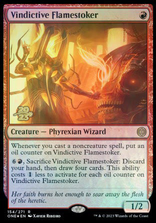 Vindictive Flamestoker [Phyrexia: All Will Be One Prerelease Promos] | Play N Trade Winnipeg