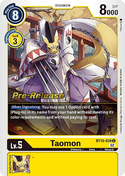 Taomon [BT10-039] [Xros Encounter Pre-Release Cards] | Play N Trade Winnipeg