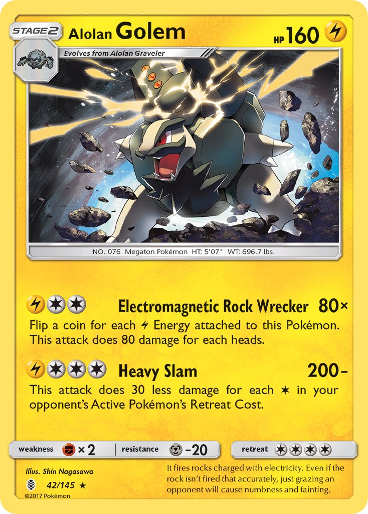 Alolan Golem (42/145) (Cosmos Holo) (Blister Exclusive) [Sun & Moon: Guardians Rising] | Play N Trade Winnipeg