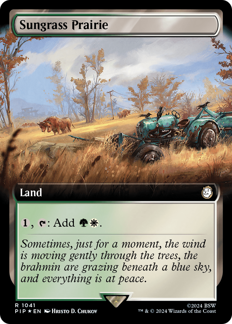 Sungrass Prairie (Extended Art) (Surge Foil) [Fallout] | Play N Trade Winnipeg
