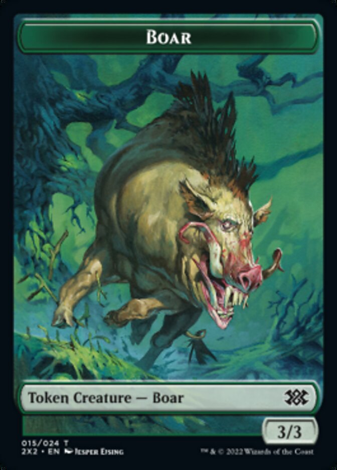 Boar // Monk Double-sided Token [Double Masters 2022 Tokens] | Play N Trade Winnipeg