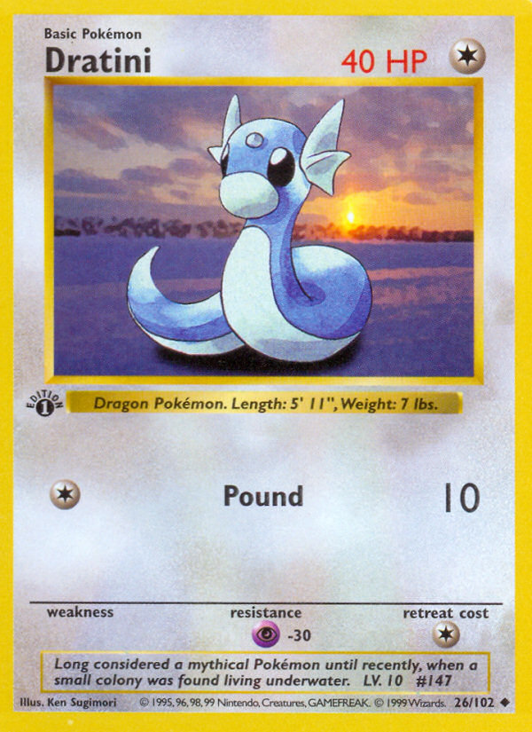 Dratini (26/102) (Shadowless) [Base Set 1st Edition] | Play N Trade Winnipeg