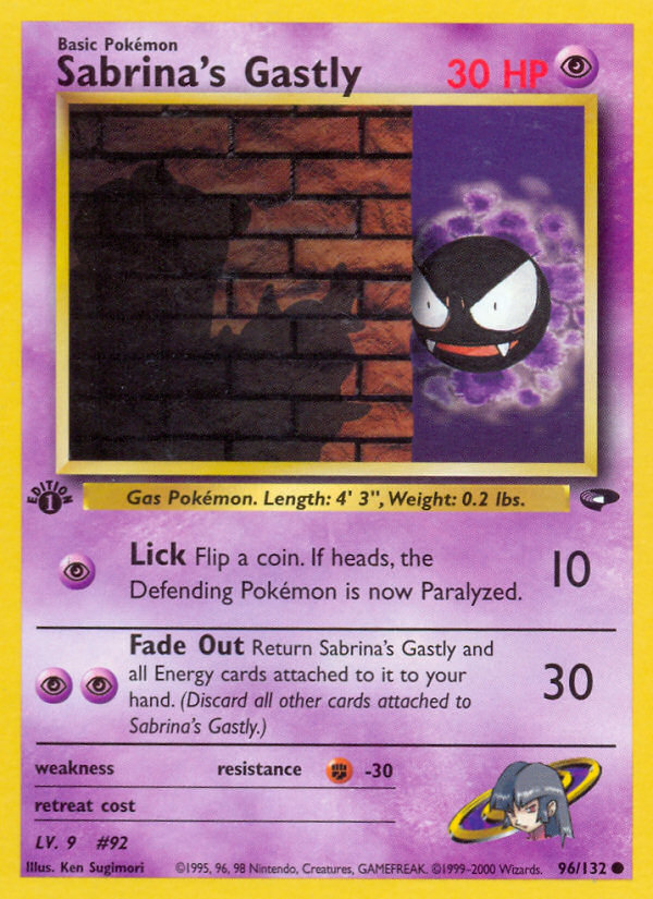 Sabrina's Gastly (96/132) [Gym Challenge 1st Edition] | Play N Trade Winnipeg