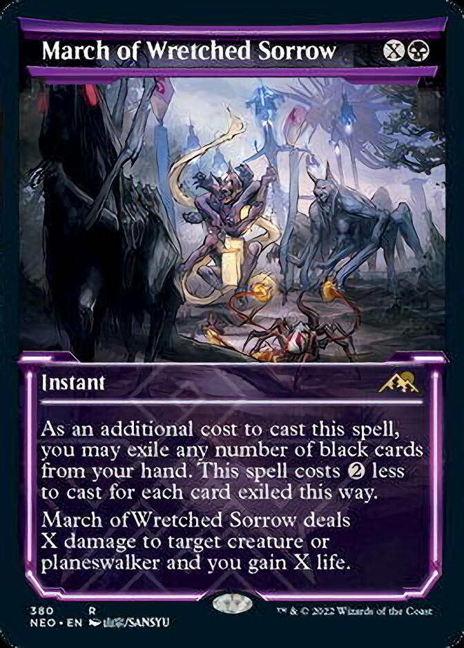 March of Wretched Sorrow (Showcase Soft Glow) [Kamigawa: Neon Dynasty] | Play N Trade Winnipeg