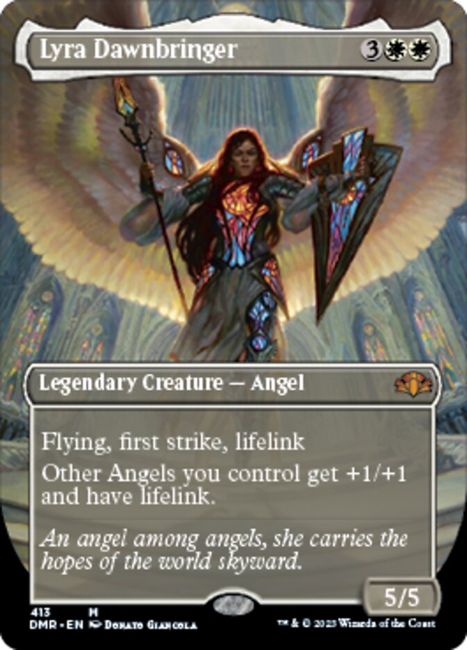 Lyra Dawnbringer (Borderless Alternate Art) [Dominaria Remastered] | Play N Trade Winnipeg