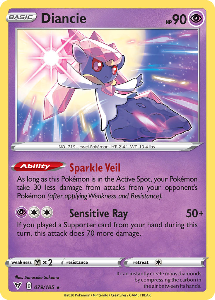 Diancie (079/185) [Sword & Shield: Vivid Voltage] | Play N Trade Winnipeg