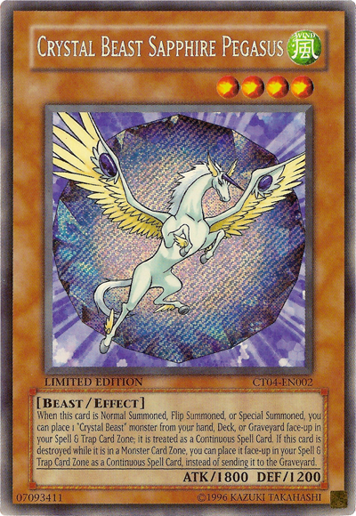 Crystal Beast Sapphire Pegasus [CT04-EN002] Secret Rare | Play N Trade Winnipeg