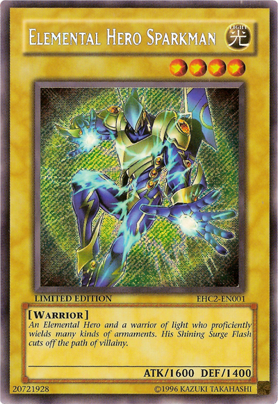 Elemental Hero Sparkman [EHC2-EN001] Secret Rare | Play N Trade Winnipeg