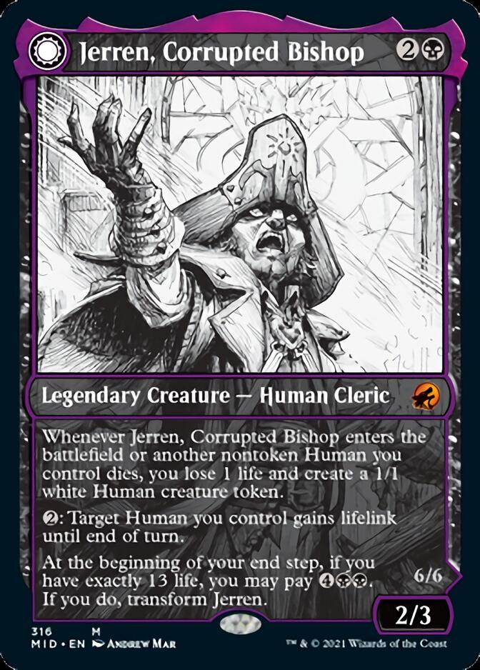 Jerren, Corrupted Bishop // Ormendahl, the Corrupted (Showcase Eternal Night) [Innistrad: Midnight Hunt] | Play N Trade Winnipeg