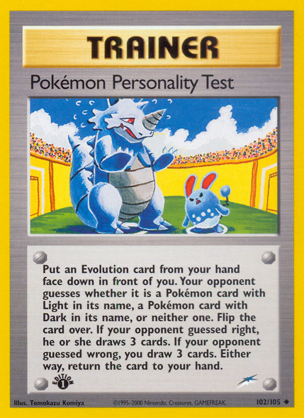 Pokemon Personality Test (102/105) [Neo Destiny 1st Edition] | Play N Trade Winnipeg