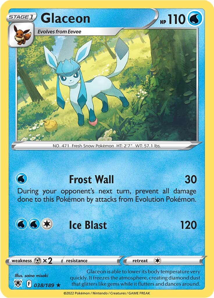 Glaceon (038/189) [Sword & Shield: Astral Radiance] | Play N Trade Winnipeg