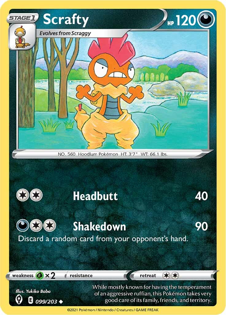 Scrafty (099/203) [Sword & Shield: Evolving Skies] | Play N Trade Winnipeg