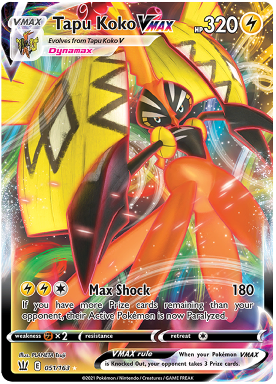 Tapu Koko VMAX (051/163) [Sword & Shield: Battle Styles] | Play N Trade Winnipeg