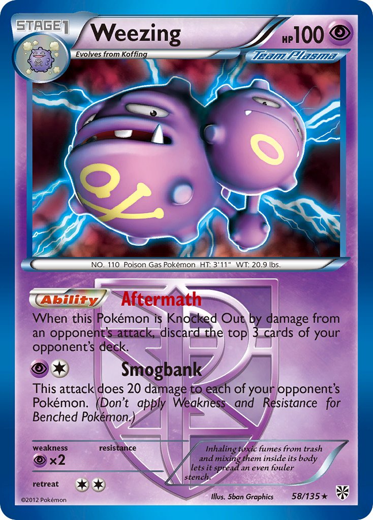 Weezing (58/135) (Theme Deck Exclusive) [Black & White: Plasma Storm] | Play N Trade Winnipeg