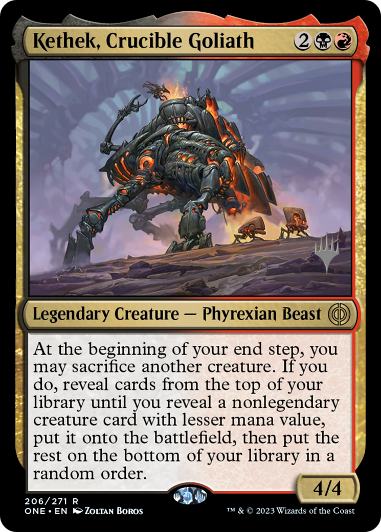 Kethek, Crucible Goliath (Promo Pack) [Phyrexia: All Will Be One Promos] | Play N Trade Winnipeg